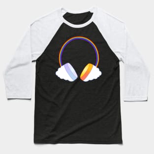 Rainbow Sun Moon Music Headphones Baseball T-Shirt